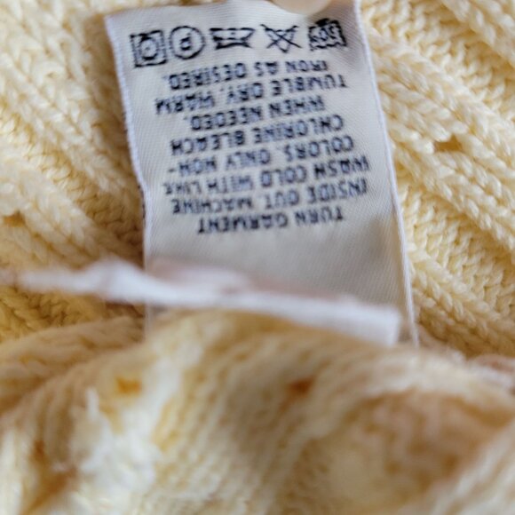 Eddie Bauer Womens Yellow Short Sleeve Ribbed Knit Cotton Sweater M - Picture 9 of 9